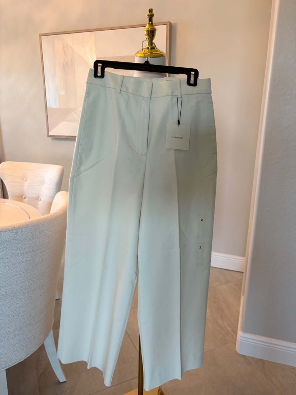NWT Calvin Klein Stretch Chino Wide Leg Cropped Pant